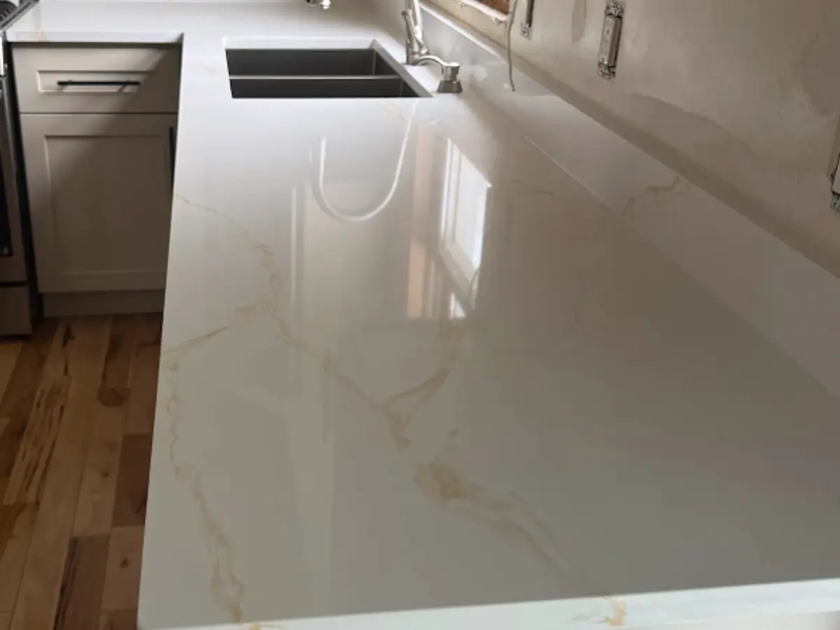 Quartz kitchen countertop installation